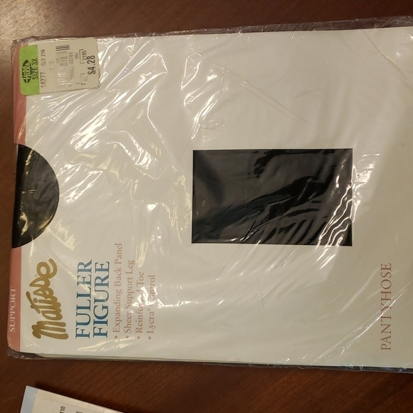 3 Pair Pantyhose Vintage Matisse Fuller Figure 3X Nude Ivory Black NIB - Picture 11 of 15